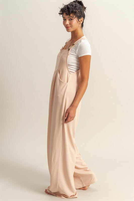 HYFVE Pleated Detail Front Pocket Wide Strap Overalls