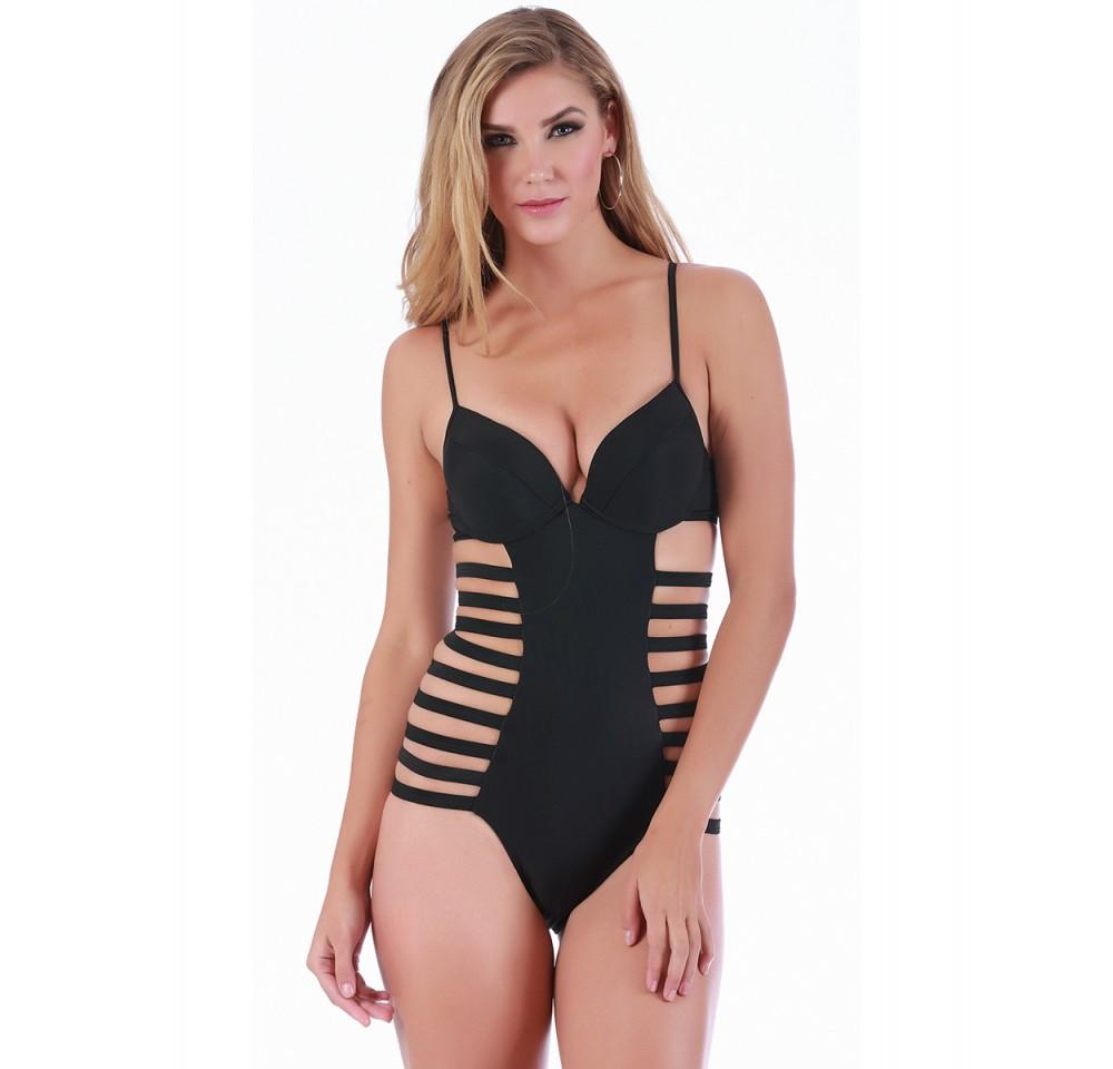 Brazilian style 1PC Swimsuit with Strappy Sides