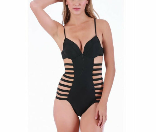 Brazilian style 1PC Swimsuit with Strappy Sides