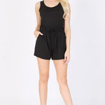 Drawstring Sleeveless Romper