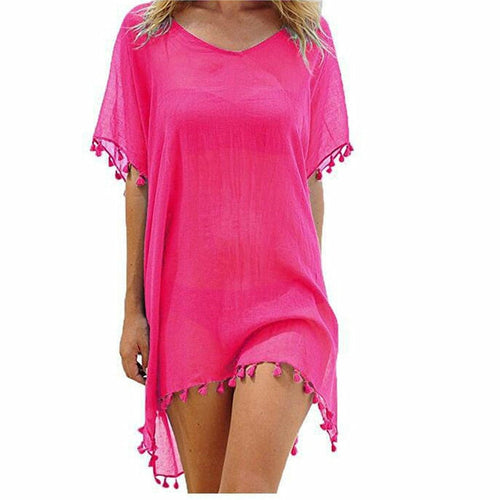 Chiffon Tassels Beach Wear Women Swimsuit Cover Up Swimwear Bathing