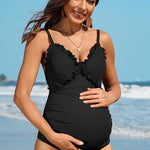 Ruch Floral Maternity Swimsuit Pregnancy Swimwear