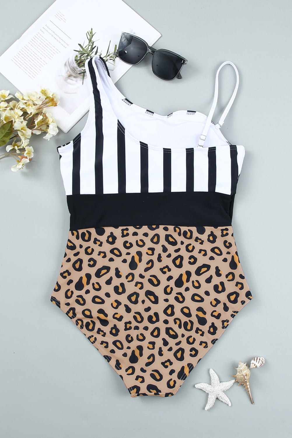 Leopard & Stripes One-Piece Swimwear