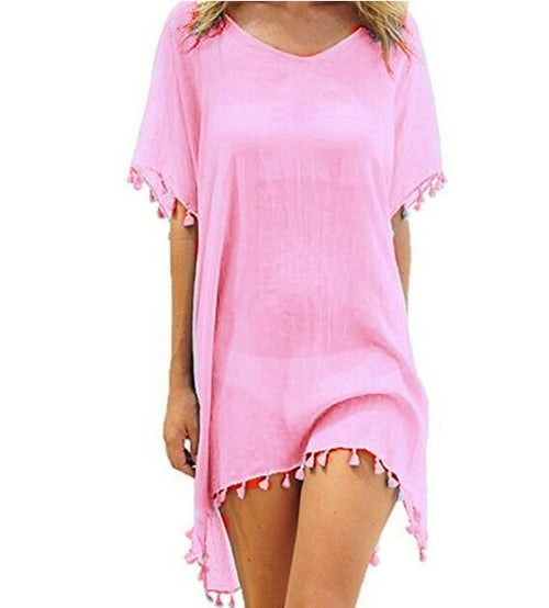 Chiffon Tassels Beach Wear Women Swimsuit Cover Up Swimwear Bathing