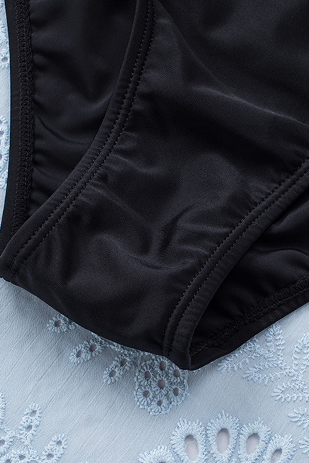 Ruffled Leopard Tankini Top and Solid Color Panty Swimwear