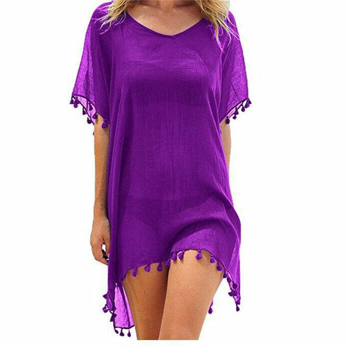Chiffon Tassels Beach Wear Women Swimsuit Cover Up Swimwear Bathing