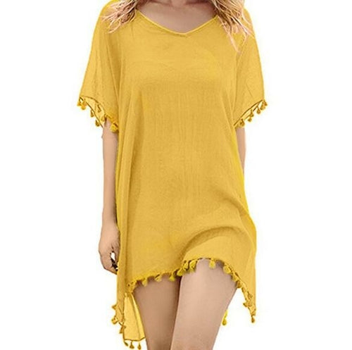 Chiffon Tassels Beach Wear Women Swimsuit Cover Up Swimwear Bathing
