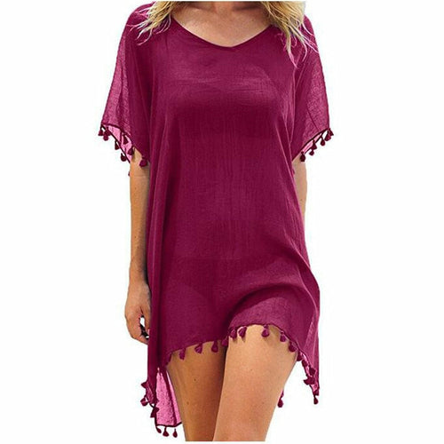 Chiffon Tassels Beach Wear Women Swimsuit Cover Up Swimwear Bathing