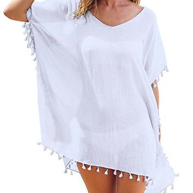 Chiffon Tassels Beach Wear Women Swimsuit Cover Up Swimwear Bathing