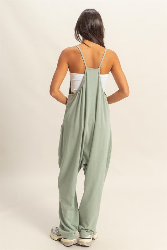 HYFVE Relaxed Fit Mineral Washed Overalls with Pockets