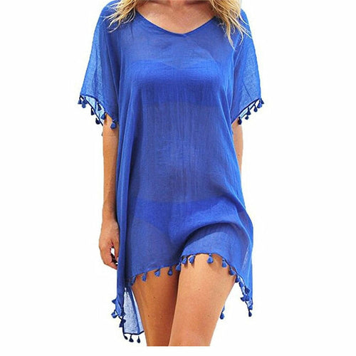 Chiffon Tassels Beach Wear Women Swimsuit Cover Up Swimwear Bathing