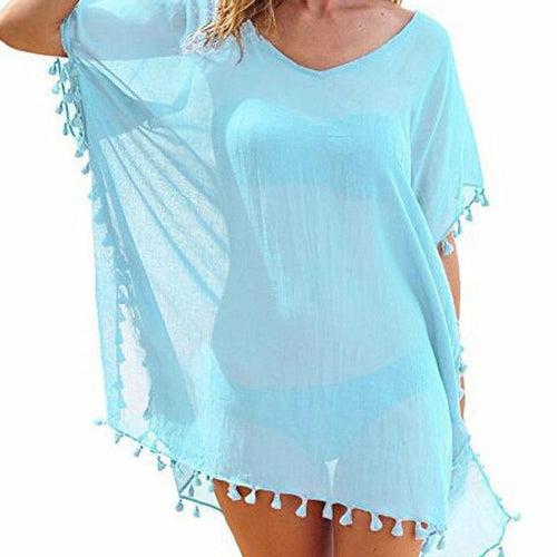 Chiffon Tassels Beach Wear Women Swimsuit Cover Up Swimwear Bathing