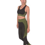 Trois Seamless Sports Bra - Black with Green