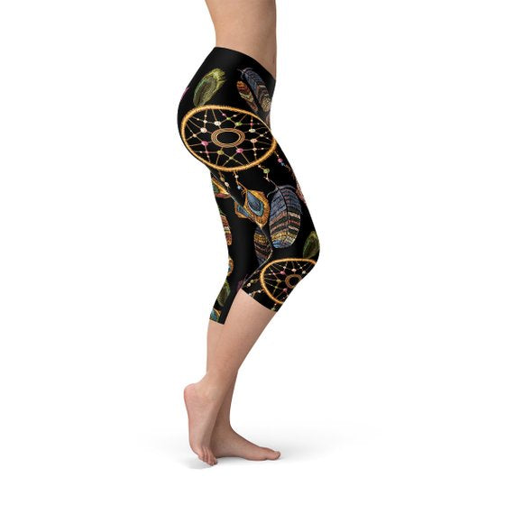 Womens Dreamcatcher Leggings - Capri