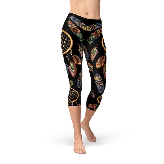 Womens Dreamcatcher Leggings - Capri