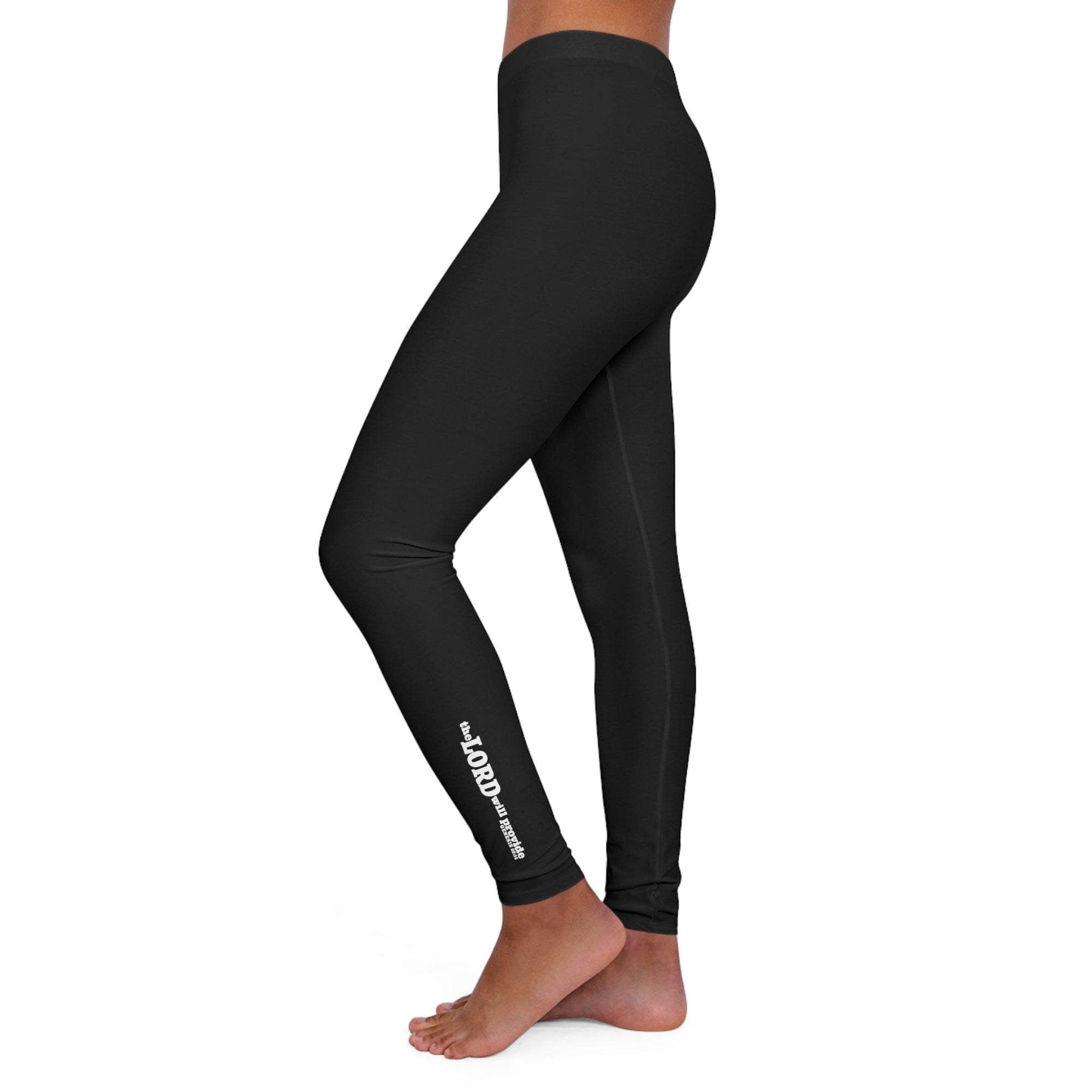 Womens Black Fitness Leggings the Lord will Provide - Genesis 22:14